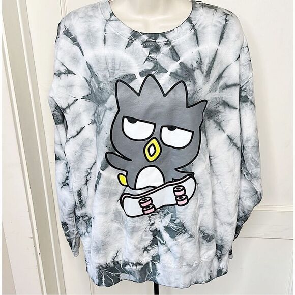 Badtz-Maru Skateboard Tie-Dye Sweatshirt Gray Size Large - Picture 2 of 6